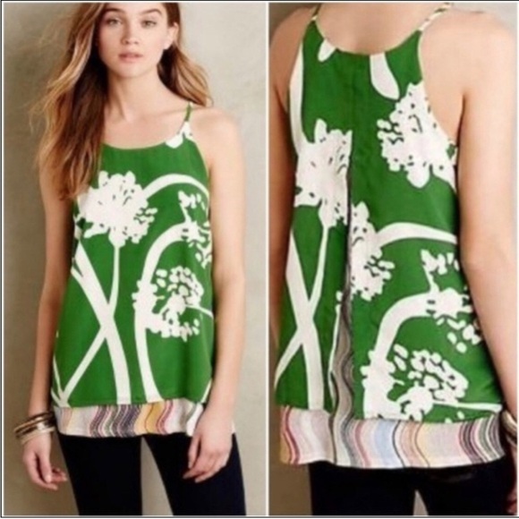 Anthropologie Porridge Floral Layered Trapeze‎ Tank Small - Picture 1 of 8